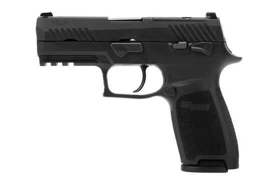 P320 Carry 9mm pistol with manual safety, black.